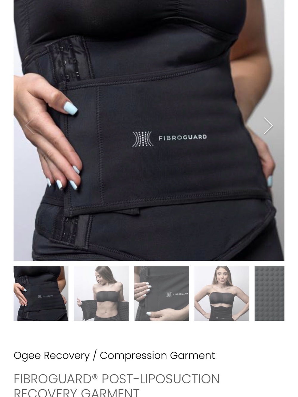 Black Post-Liposuction Recovery Compression Garment